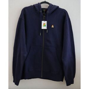 Teddy Fresh TF23FL78-TF1674 Unisex Sz M Navy Blue Classic Full Zip Fleece Hoodie